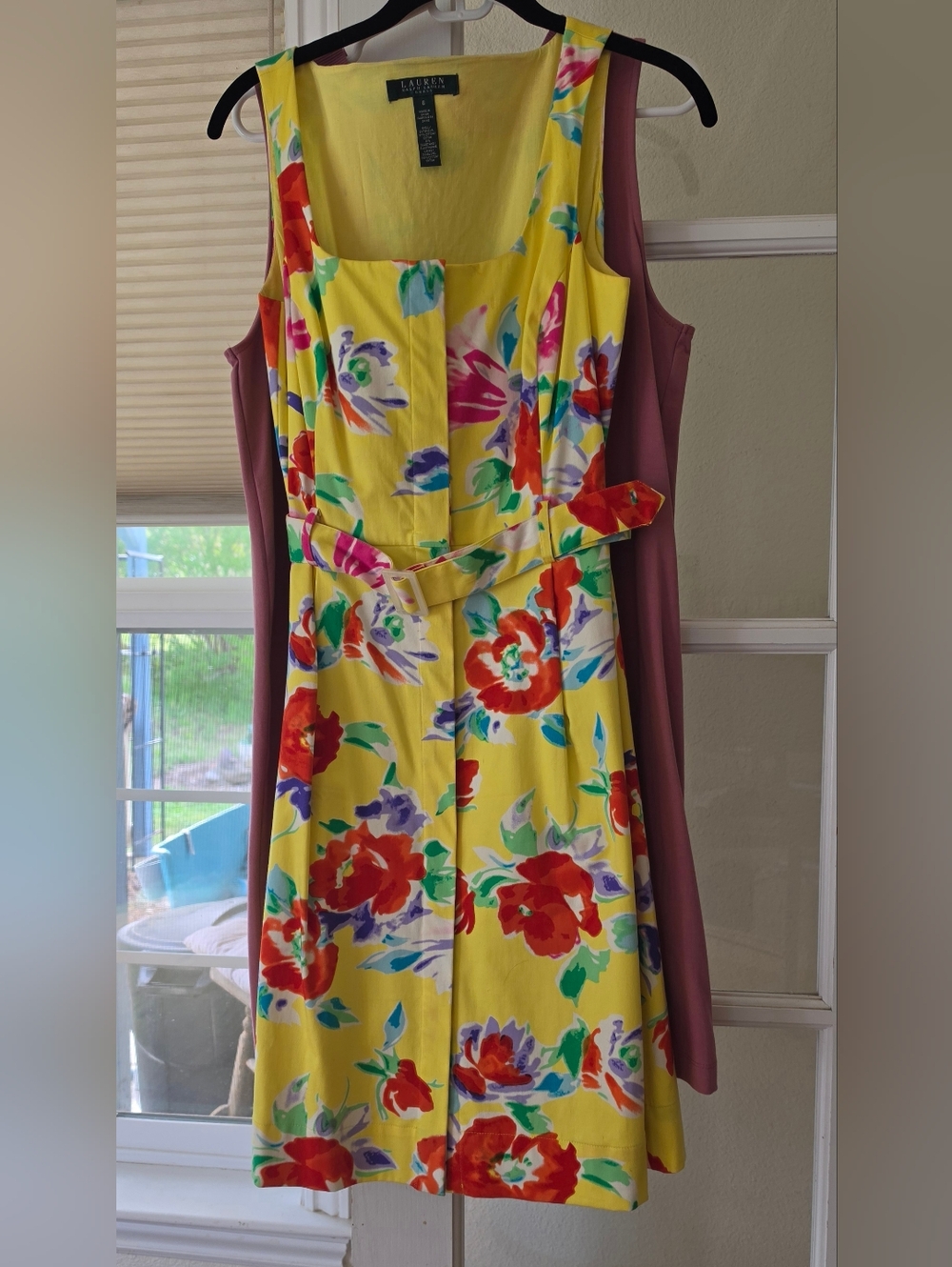 Lauren Ralph Lauren Yellow Floral Belted Sundress